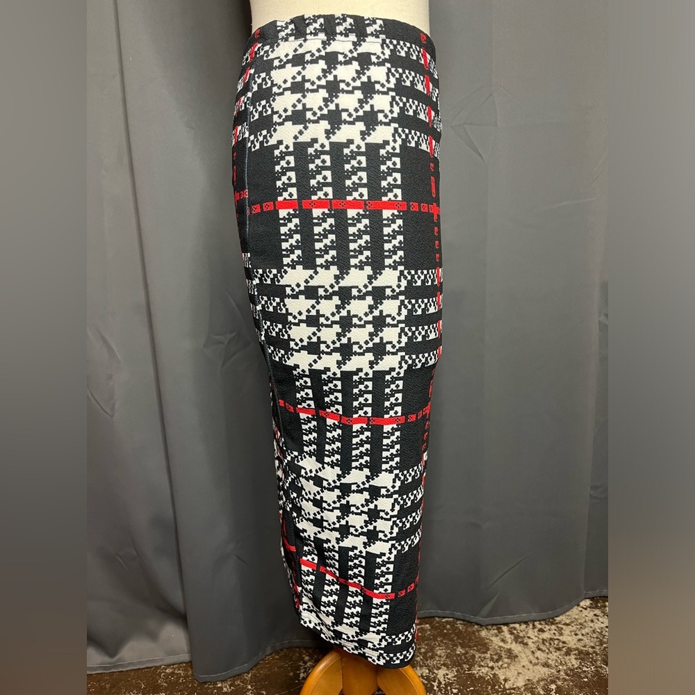 SHEIN Plaid Print High Waist Knee Length Bodycon Pencil Skirt. - Picture 2 of 11